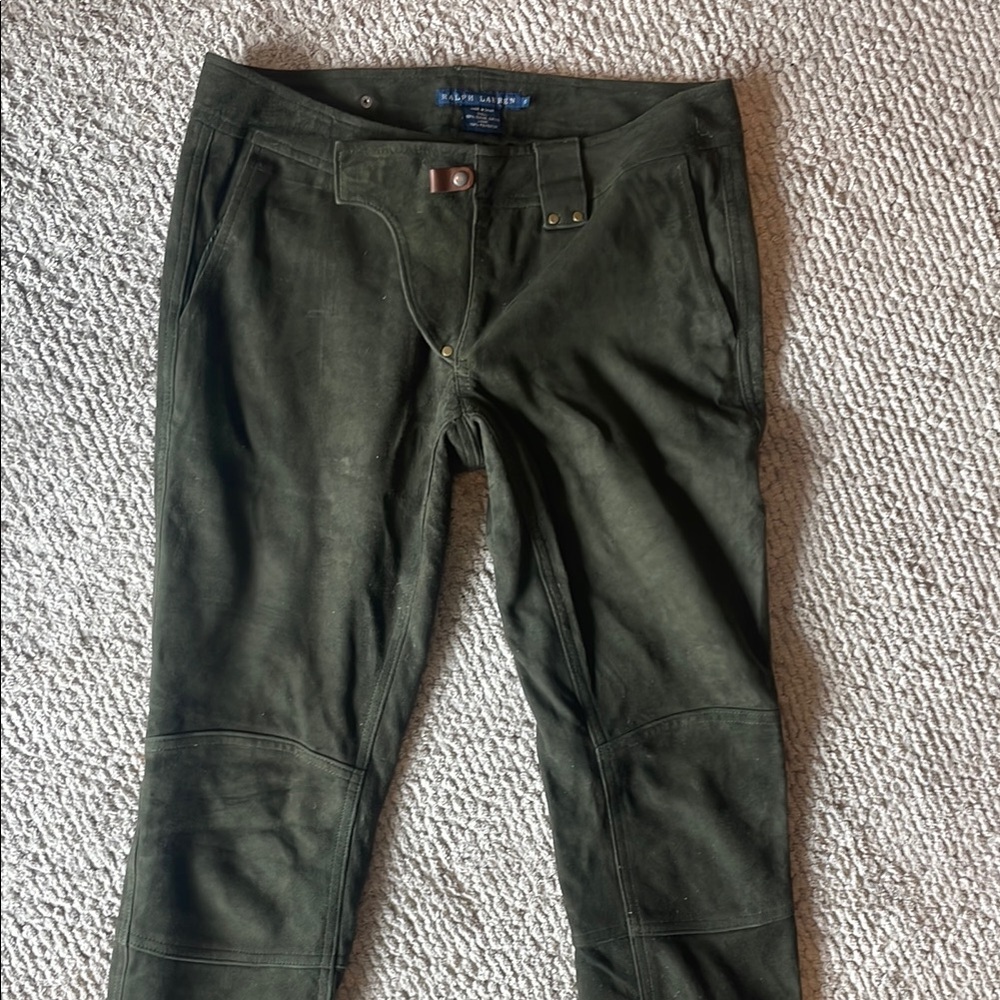 Ralph Lauren Forest Green Leather pants